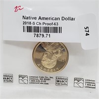 2018-S UNC Native Amer $1 Dollar