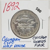 1892 90% Silver Columbian Expo Half $1