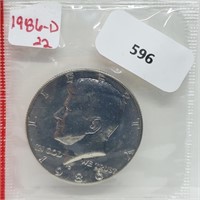 1986-D JFK Half $1 Dollar