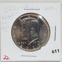 2020-D UNC JFK Half $1 Dollar