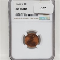 NGC 1945-S MS66RD Lincoln Wheat Penny