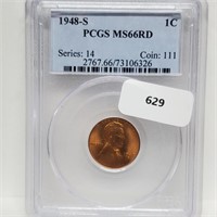 PCGS 1948-S MS66RD Lincoln Wheat Penny