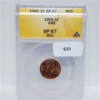 ANACS 1966 SP67SMS Red Lincoln Penny
