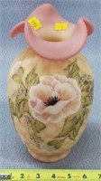 Fenton Hand Painted & Signed Vase 10" Tall