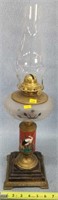 Antique Queen Anne Kerosene Lamp 22"t
