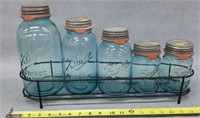 Blue Ball Jar Canister Set- Jars 100 Yr. Old