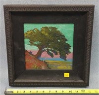 "Leaning Tree" Oil Painting by Stan Herd 13x13