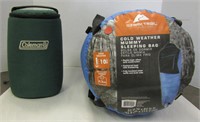 Ozark Trail Sleeping Bag & Coleman Lantern