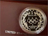 1988 S PROOF SILVER DOLLAR USA OLYMPIC COIN