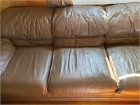 Brown Couch and Floor Lamp, Shade