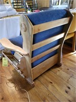 Blue and Wood Armchair