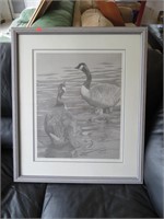 Goose print, 30 x 25