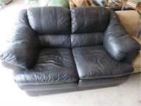 Leather love seat, 64" long