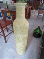 Lg green décor vase, 11 dia x 45"