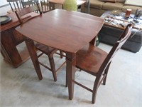 Pub table & 2 chairs, 32" sq x 36"