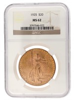 1925 MS62 St. Gaudens $20.00 Gold Double Eagle