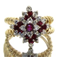 14kt Gold Antique 1.90 ct Ruby & Diamond Ring