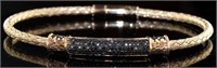 Rose Silver 1/2 ct Black Diamond Cuff Bracelet