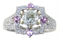 14kt Gold 1.61 ct Diamond & Pink Sapphire Ring