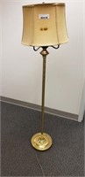Brass Floor Lamp w/ Fabric Shade, 4 Bulb Light