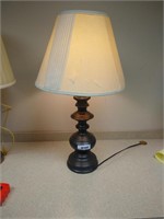 Antique Bronze Table Lamp w/Fabric Shade