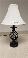 Black Metal Table Lamp w/Fabric Shade