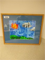 Art, Abstract Print, Matted and Framed