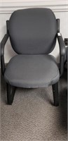 Waiting Room Style Grey/Black Fabric Chair w/Arms