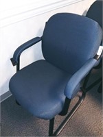Waiting Room Style Blue and Black Chair w/Arms