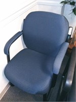 Waiting Room Style Blue and Black Chair w/Arms