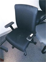 Black Fabric Office Chair,w/Armrests and Casters