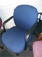 Blue Fabric Office Chair,w/Armrests and Casters