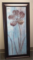 Framed Floral Print w/ Brown Flower