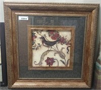 Double Ornate Framed Birds and Flowers Print