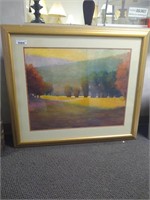 Landscape with Trees - Matted and Framed Print