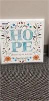 "HOPE" Wood like Painted Wall Hanging