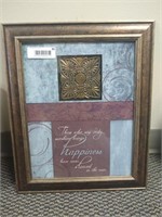 "Happiness" Framed Wall Hanging