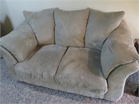 Suede Love seat, 64 long
