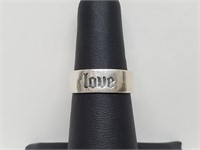 .925 Sterling Silver "Love" Band