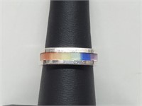 .925 Sterling Silver Rainbow Band