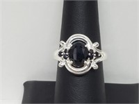 .925 Sterling Silver Black Onyx Ring