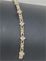 Vermeil/.925 Sterling Silver Clear Stone Bracelet