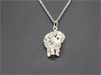 .925 Sterling Silver Elephant Pendant & Chain