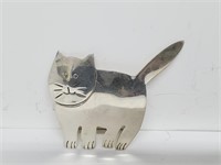 .925 Sterl Silver Taxco Cat Brooch