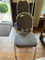 (6) Fabric Stacking Dining Chairs