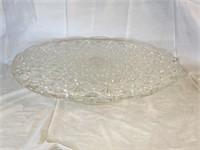 Beautiful Textured Glass Footed Cake Plate