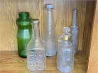 5 Pcs. Assortment of Tall Glass Bottles