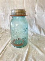 Antique #13 Blue Mason Jar