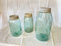 3 Pcs. Ca. 1900-1910 Ball Mason Jars