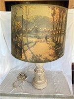 Landscape Lamp with Golden-Fleck Base